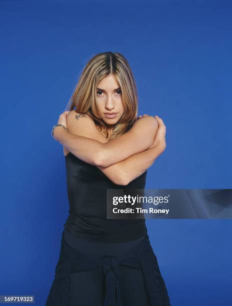 Singer Melanie Blatt of English-Canadian girl group All Saints, circa 1995.