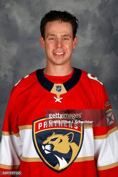 Mike Reilly of the Florida Panthers poses for his official headshot for the 2023-2024 NHL season on September 20, 2023 at the Amerant Bank Arena in...