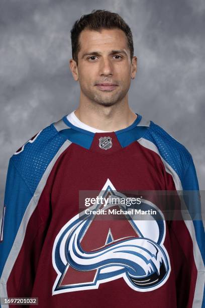 Andrew Cogliano of the Colorado Avalanche poses for his official headshot for the 2023-2024 NHL season on September 20, 2023 at Ball Arena in Denver,...