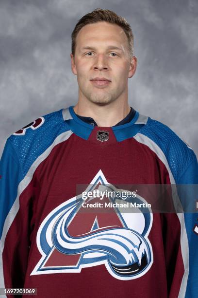 Jack Johnson of the Colorado Avalanche poses for his official headshot for the 2023-2024 NHL season on September 20, 2023 at Ball Arena in Denver,...
