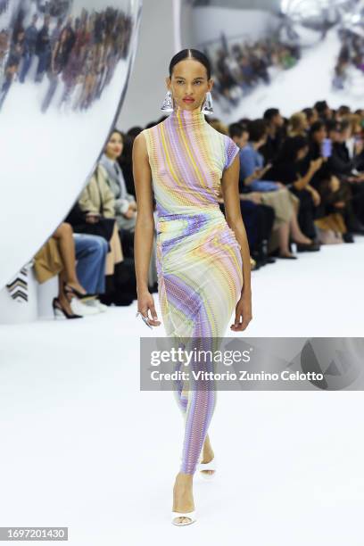 Model walks the runway at the Missoni fashion show during the Milan Fashion Week Womenswear Spring/Summer 2024 on September 23, 2023 in Milan, Italy.