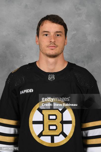 Anthony Richard of the Boston Bruins poses for his official headshot for the 2023-2024 season on September 20, 2022 at the Warrior Ice Arena in...