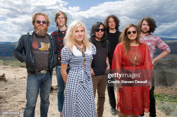 Nils Petersen, Richie Rekow, Veronica Dye, Chris Cheveyo, David Davila, Rabia Shaheen Qazi and Pat Schowe of Rose Windows pose for a portrait...