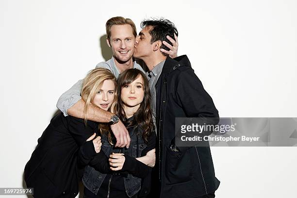 Alexander Skarsgard, Ellen Page, Brit Marling, Zal Batmanglij are photographed for Entertainment Weekly Magazine on January 20, 2013 in Park City,...