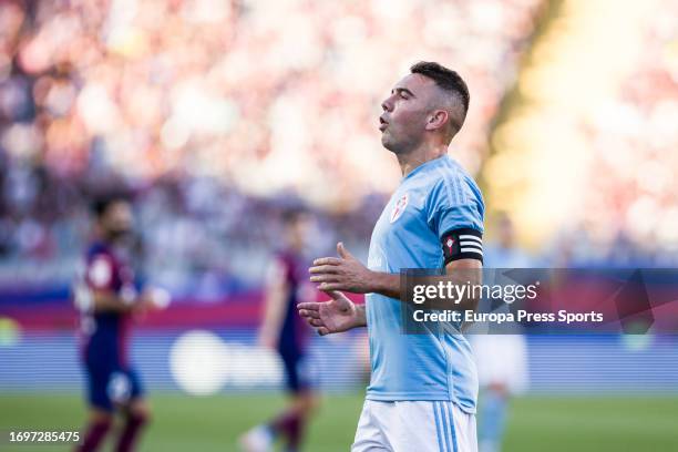 Iago Aspas of RC Celta laments during the Spanish league, La Liga EA Sports, football match played between FC Barcelona and RC Celta at Estadi...