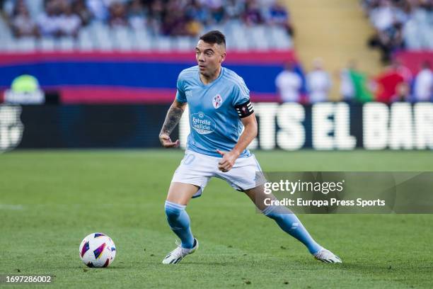 Iago Aspas of RC Celta during the Spanish league, La Liga EA Sports, football match played between FC Barcelona and RC Celta at Estadi Olimpic Lluis...