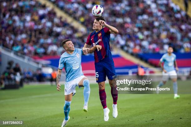 Andreas Christensen of Fc Barcelona and Iago Aspas of RC Celta during the Spanish league, La Liga EA Sports, football match played between FC...