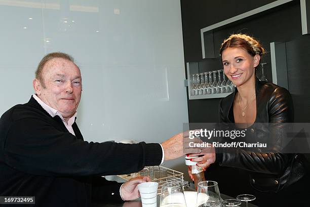 Journalist Jean-Rene Godar and Journalist and former tennis player Tatiana Golovin attend Roland Garros Tennis French Open 2013 - Day 6 on May 31,...