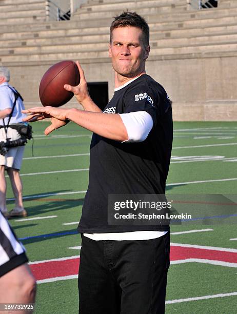 Player Tom Brady attends the Tom Brady Football Challenge for the Best Buddies Challenge: Hyannis Port on May 31, 2013 in Boston, Massachusetts.