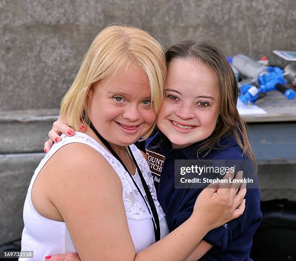 Actress Lauren Potter and Best Buddies International ambassador Katie Meade attend the Tom Brady Football Challenge for the Best Buddies Challenge:...