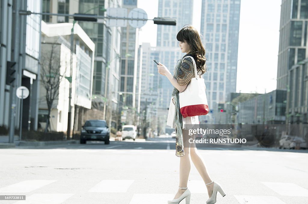 Young woman with shopping