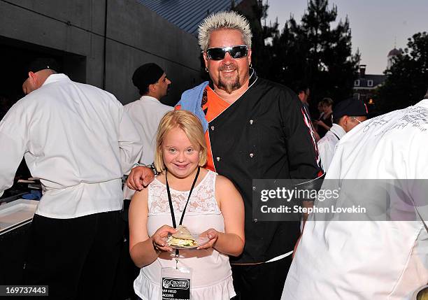 Actress Lauren Potter and Chef Guy Fieri attend the Guy Fieri Celebrity Chef Tailgate for the Best Buddies Challenge: Hyannis Port on May 31, 2013 in...