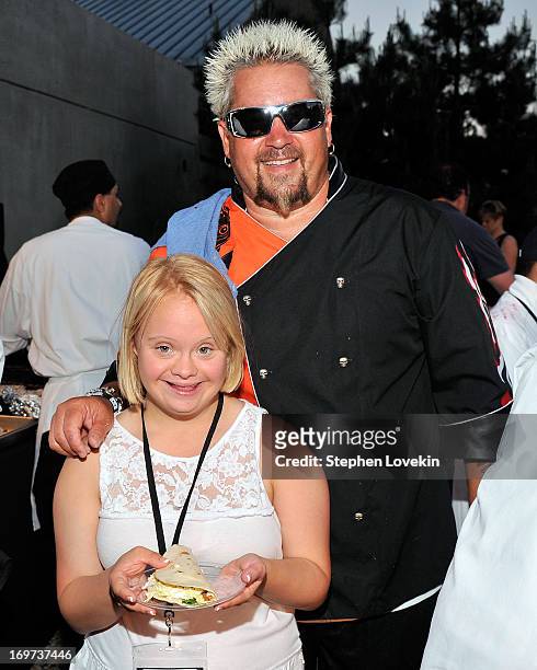 Actress Lauren Potter and Chef Guy Fieri attend the Guy Fieri Celebrity Chef Tailgate for the Best Buddies Challenge: Hyannis Port on May 31, 2013 in...