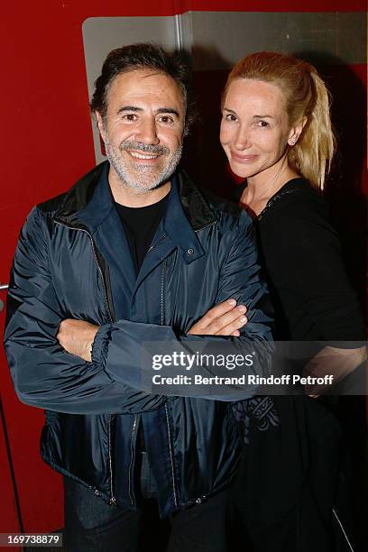 Actor Jose Garcia and his wife director Isabelle Doval backstage after Patrick Bruel's concert at Zenith de Paris on May 30, 2013 in Paris, France.