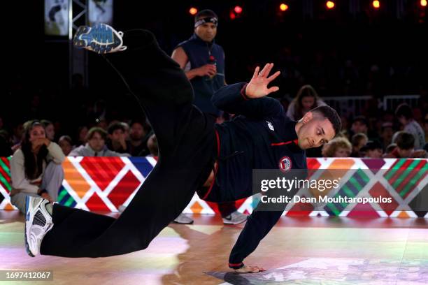 Boy Matita – Matias Ignacio Martinez Hidalgo of Chile competes in the 1 on 1 B-boys TOP 32 during the WDSF World Breaking Championship 2023 on...