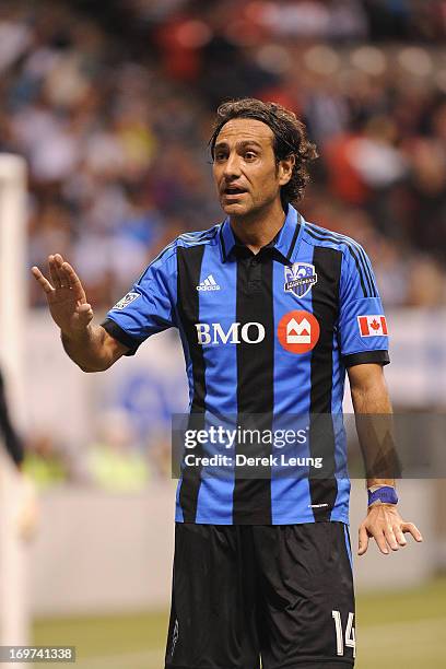 Alessandro Nesta of the Montreal Impact runs against the Vancouver Whitecaps during the finals of the Amway Canadian Championship at B.C. Place on...