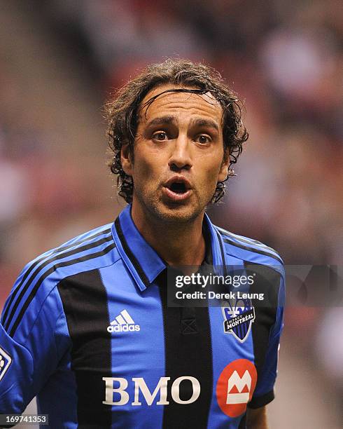 Alessandro Nesta of the Montreal Impact runs against the Vancouver Whitecaps during the finals of the Amway Canadian Championship at B.C. Place on...