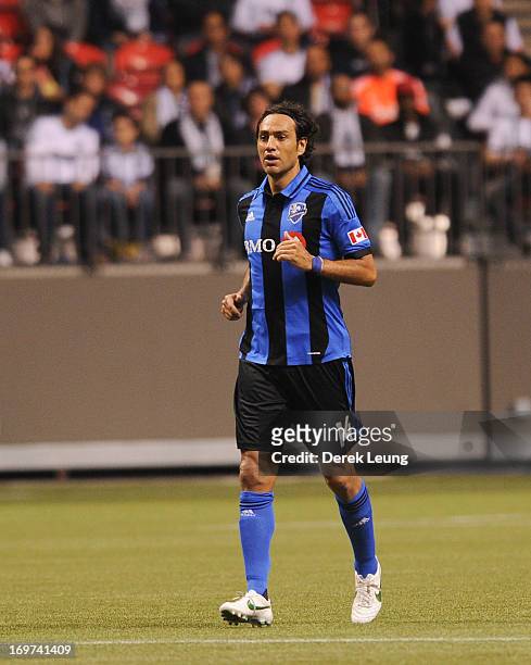Alessandro Nesta of the Montreal Impact runs against the Vancouver Whitecaps during the finals of the Amway Canadian Championship at B.C. Place on...