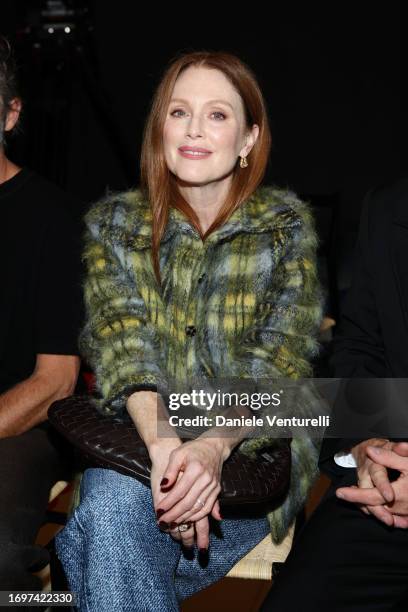 Julianne Moore attends the Bottega Veneta fashion show during the Milan Fashion Week Womenswear Spring/Summer 2024 on September 23, 2023 in Milan,...