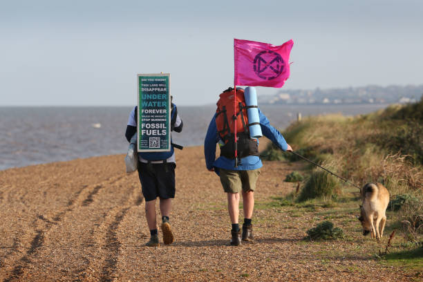 GBR: Climate Activist Walks From Cambridge To Norwich To Highlight Rising Sea Levels