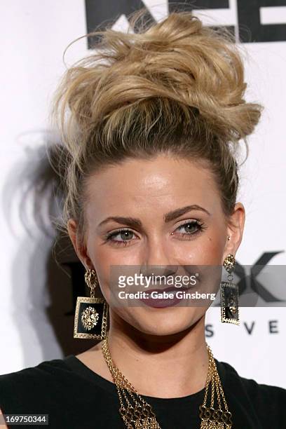 Television personality Angel Porrino from the show "Absinthe" arrives at the grand opening of the Jabbawockeez dance crew's show "PRiSM" at the Luxor...