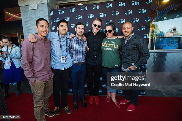 Celski, Vinny Dom, Dan Torok, Macklemore, Kerri Harrop and Terrence Santos attend the world premiere of "The Otherside" during the Seattle...
