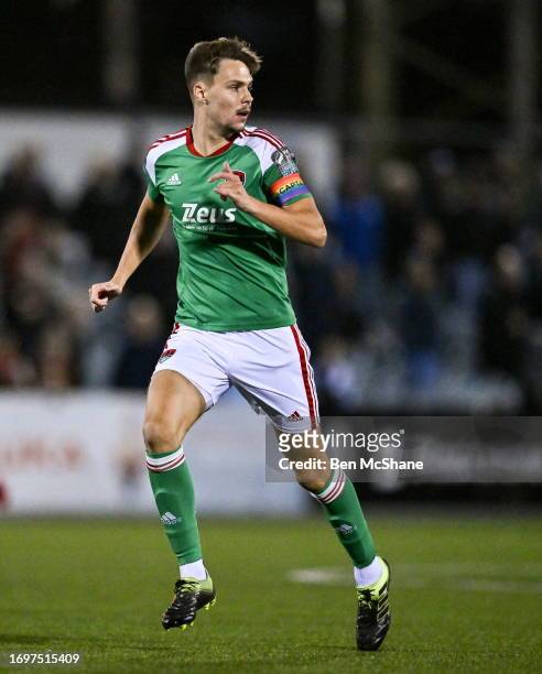 Louth , Ireland - 25 September 2023; Cian Coleman of Cork City during the SSE Airtricity Men's Premier Division match between Dundalk and Cork City...