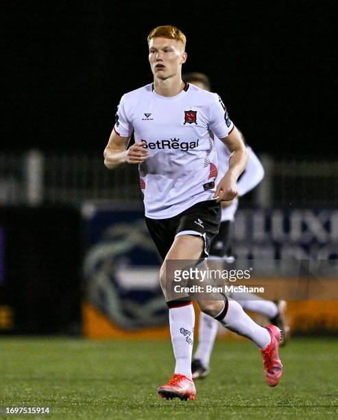 Louth , Ireland - 25 September 2023; Senan Mullen of Dundalk during the SSE Airtricity Men's Premier Division match between Dundalk and Cork City at...