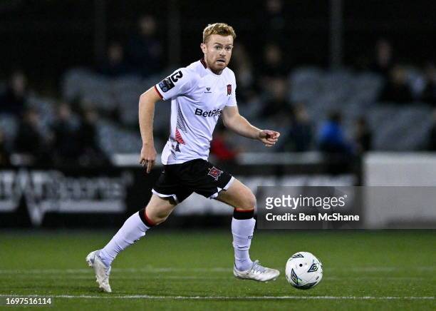 Louth , Ireland - 25 September 2023; Paul Doyle of Dundalk during the SSE Airtricity Men's Premier Division match between Dundalk and Cork City at...
