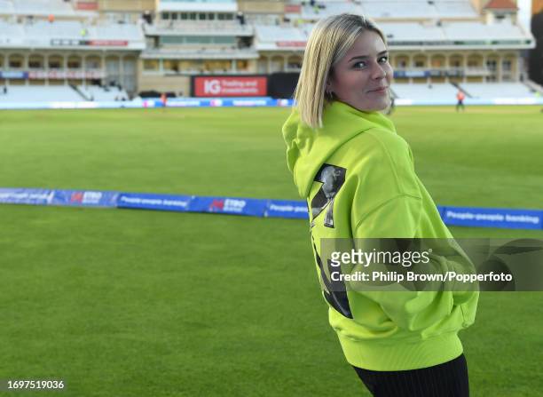 Alex Hartley of the BBC looks on after the 2nd One Day International between England and Ireland at Trent Bridge on September 23, 2023 in Nottingham,...