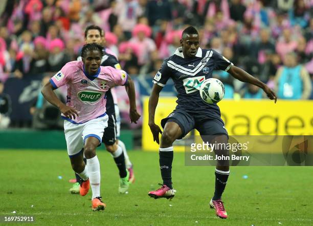 Andre Biyogo Poko of Bordeaux in action during the French Cup Final match between FC Girondins de Bordeaux and Evian Thonon Gaillard FC at the Stade...