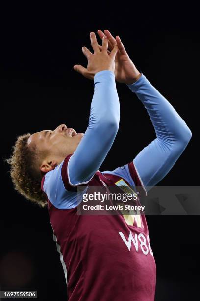 Manuel Benson of Burnley reacts following their sides defeat in the Premier League match between Burnley FC and Manchester United at Turf Moor on...