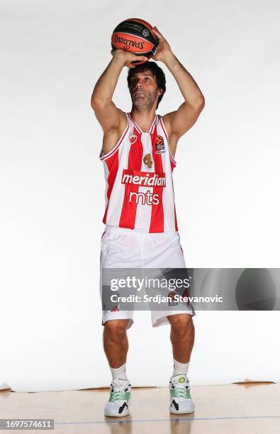 Milos Teodosic, #4 poses during 2023/2024 Turkish Airlines EuroLeague Media Day Crvena Zvezda Meridianbet Belgrade at Aleksandar Nikolic Hall on...