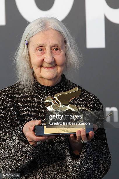 Italian artist Marisa Merz wins the Golden Lion Lifetime Achievement during The 55th International Art Exhibition at Giardini on June 1, 2013 in...