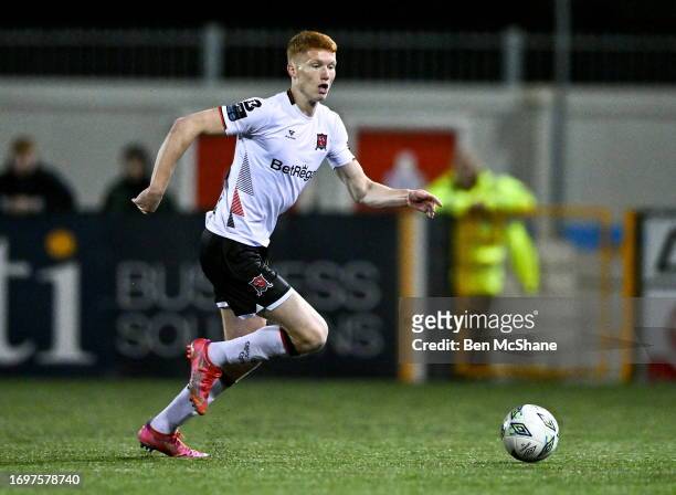 Louth , Ireland - 25 September 2023; Senan Mullen of Dundalk during the SSE Airtricity Men's Premier Division match between Dundalk and Cork City at...