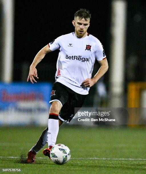 Louth , Ireland - 25 September 2023; Archie Davies of Dundalk during the SSE Airtricity Men's Premier Division match between Dundalk and Cork City at...