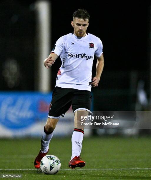 Louth , Ireland - 25 September 2023; Archie Davies of Dundalk during the SSE Airtricity Men's Premier Division match between Dundalk and Cork City at...