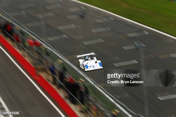 Sir Chris Hoy of Great Britain in action during qualifying for the Radical SR1 Cup at Brands Hatch on June 1, 2013 in Longfield, England.