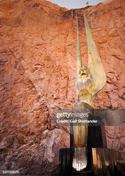 One of two identical statues at the Hoover Dam, Lake Mead, Nevada. Oskar Hansen designed most of the statues and dedication pieces around the Dam....