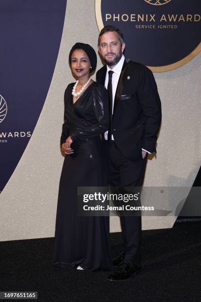 Ilhan Omar and Tim Mynett attend the Congressional Black Caucus Foundation Annual Legislative Conference Phoenix Awards on September 23, 2023 in...