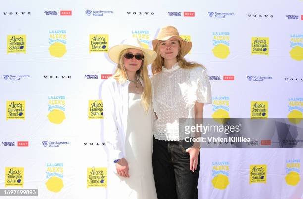 Dakota Fanning and Elle Fanning attend LA Loves Alex's Lemonade 2023 at UCLA Royce Quad on September 23, 2023 in Los Angeles, California.