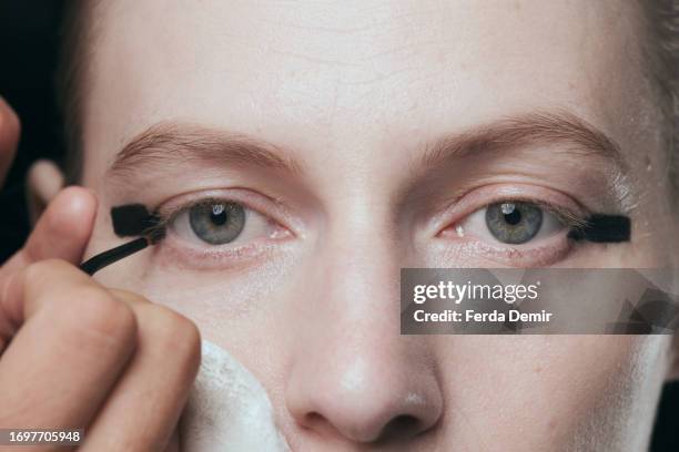 Model is seen backstage ahead of the Jil Sander fashion show during the Milan Fashion Week Womenswear Spring/Summer 2024 on September 23, 2023 in...