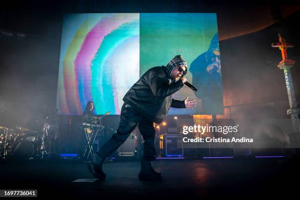 Spanish singer Sen Senra performs on stage at Noites do Porto Festival on September 23, 2023 in A Coruna, Spain.