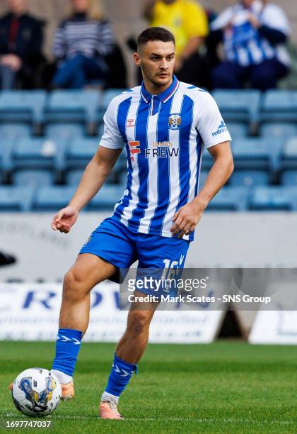 Kilmarnock's Kyle Magennis in action during a cinch Premiership match between Dundee and Kilmarnock at the Kilmac Stadium, on September 23 in Dundee,...