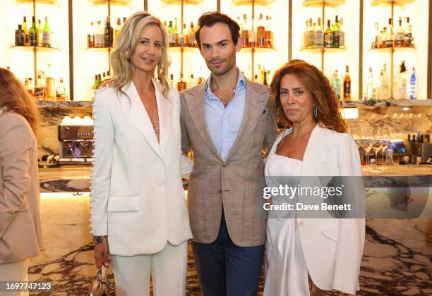 Lady Victoria Hervey, Mark-Francis Vandelli and Karen Ruimy attend the Women in Business lunch hosted by Karen Ruimy in support of Global Citizen at...