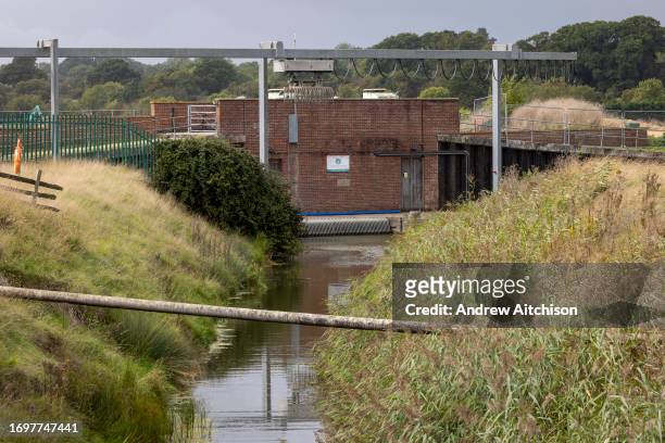 The Environment Agency Union Pumping Station between the Five Watering Sewer and the River Rother on the 28th September 2023, Rye, United Kingdom.