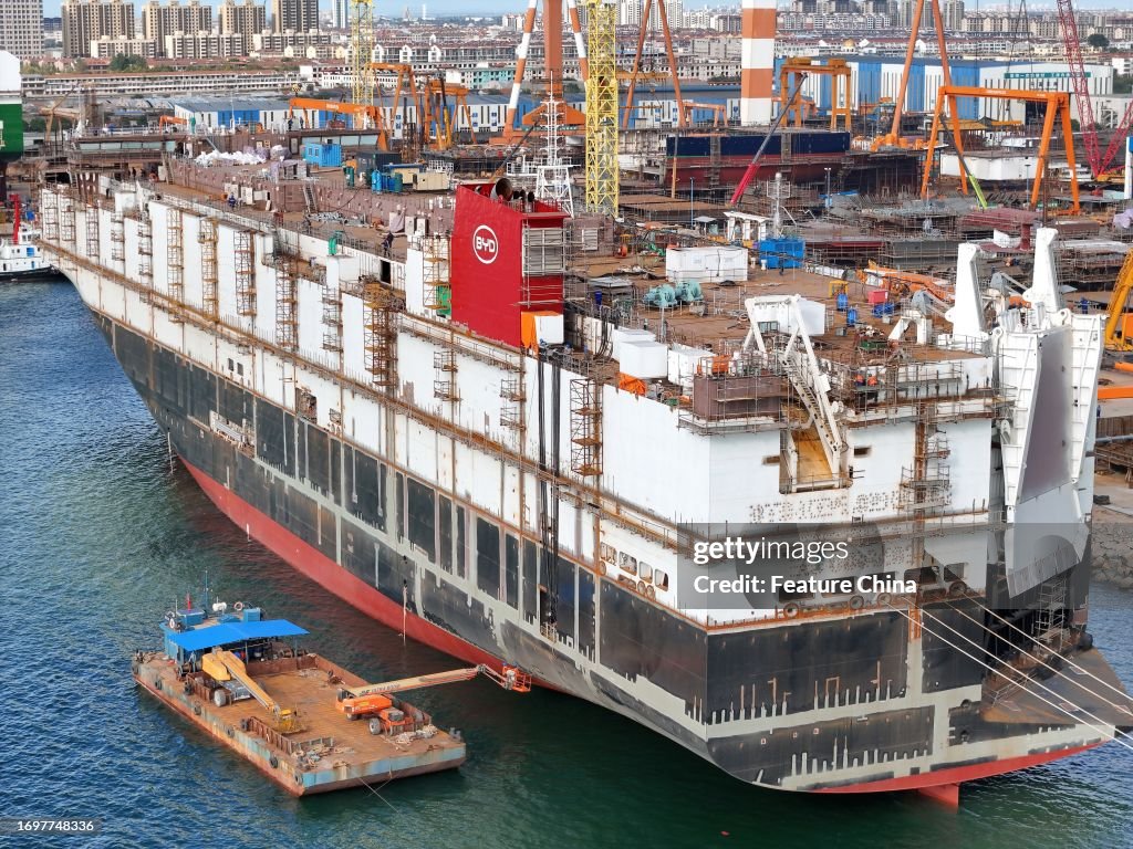 China Shandong New Roll On Roll Off Ship Commissioned By Chinese Automaker BYD Under Construction