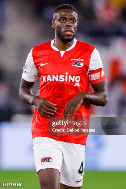 Bruno Martins Indi of AZ Alkmaar looks on during the Dutch Eredivisie match between AZ Alkmaar and Heracles Almelo at AFAS Stadion on September 28,...