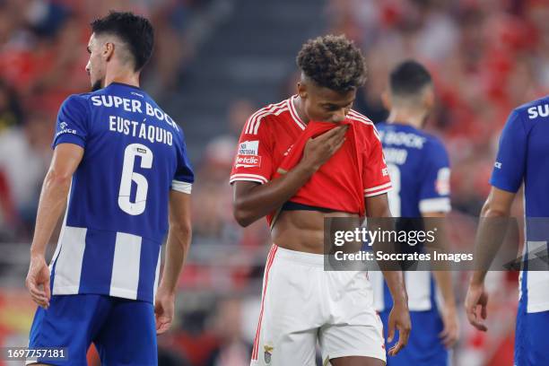 David Neres of Benfica disappointed during the Portugese Primeira Liga match between Benfica v FC Porto at the Estadio Da Luz on September 29, 2023...