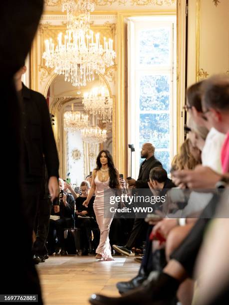 Kim Kardashian at Victoria Beckham Ready To Wear Spring 2024 on September 29, 2023 in Paris, France.